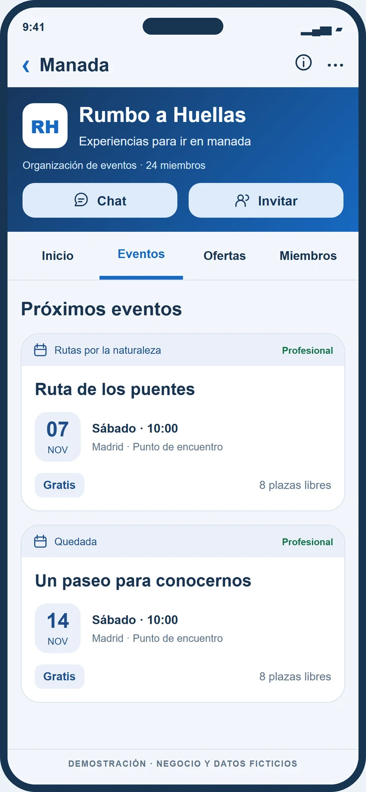 Demostración ficticia de eventos de Rumbo a Huellas en Dogers