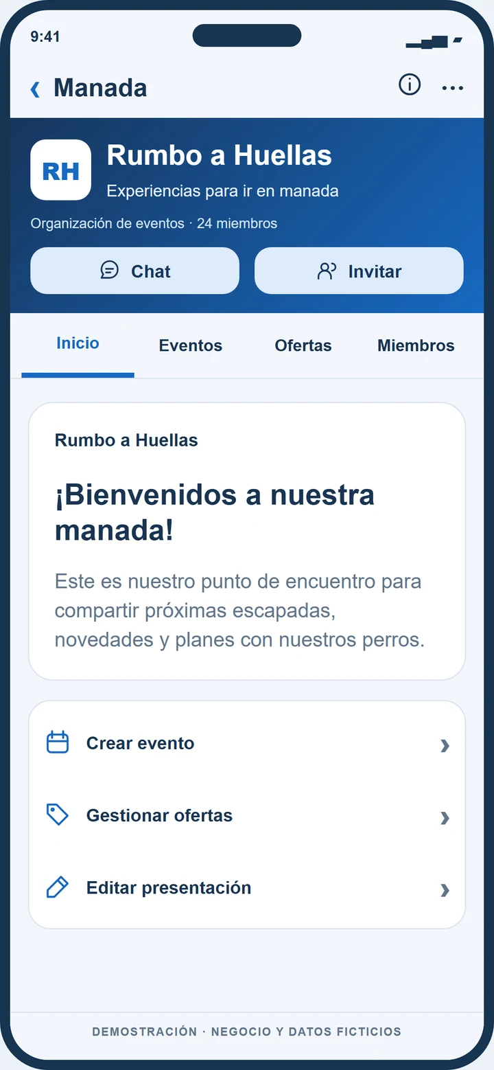 Demostración ficticia de manada de Rumbo a Huellas en Dogers