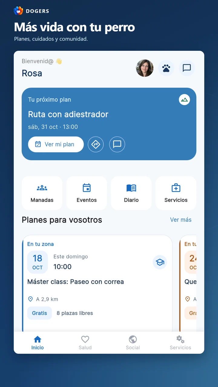Inicio de Dogers con planes y manadas